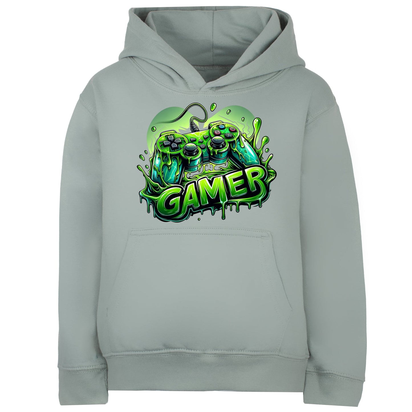 Sweat à capuche gaming – Fringoo gaming for Boys Cotton Rich Soft Hooded – gaming vert