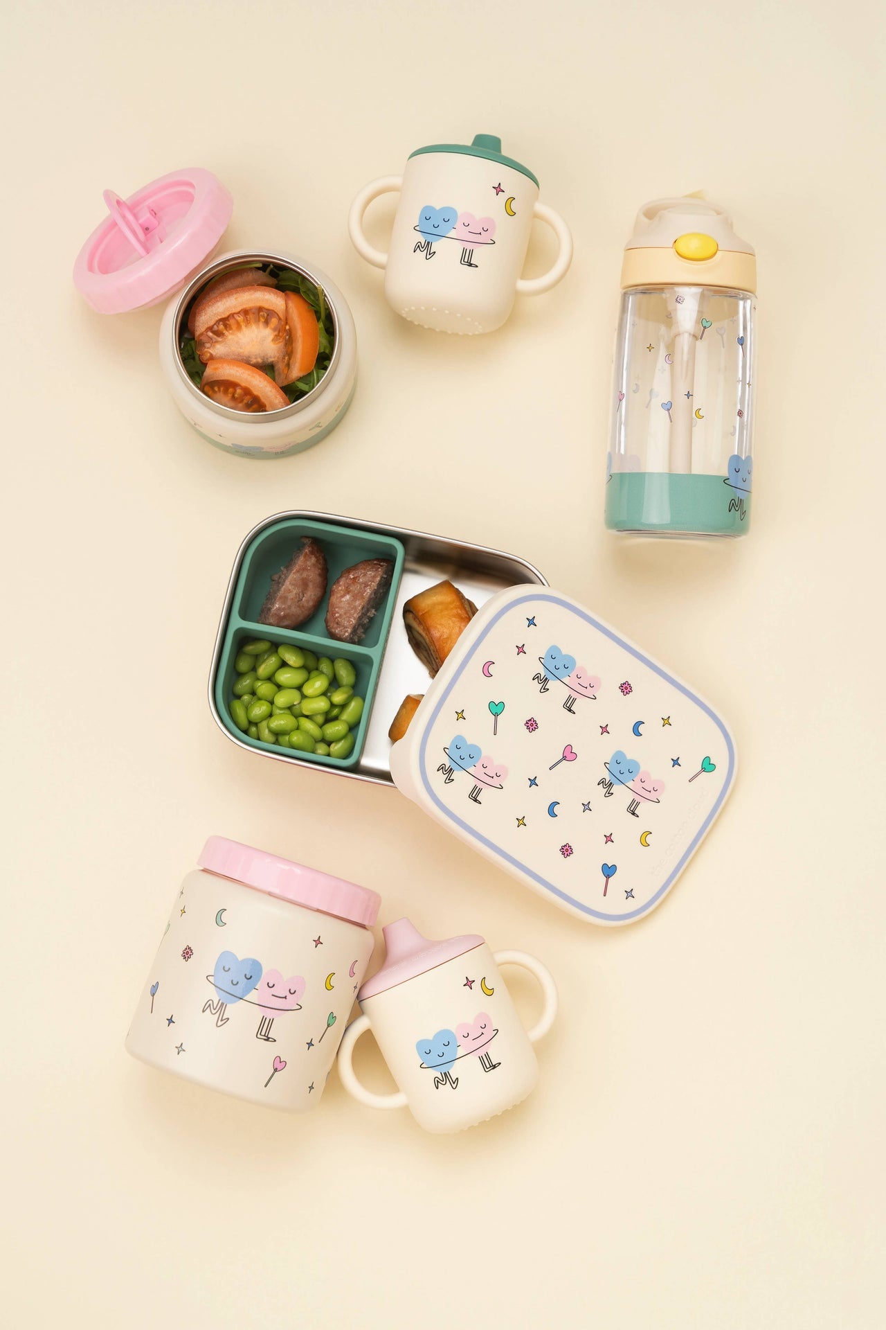 Bouteille Isotherme en Acier Inoxydable pour Enfants Cœurs Dansants