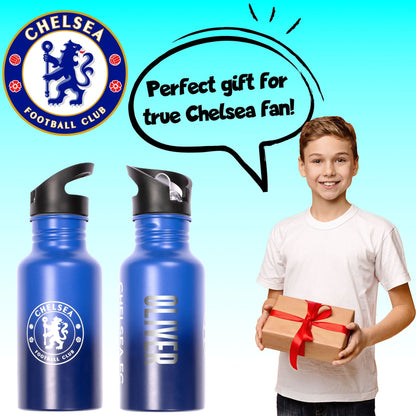 Gourde en acier inoxydable avec paille – Chelsea FC Metal 500ml