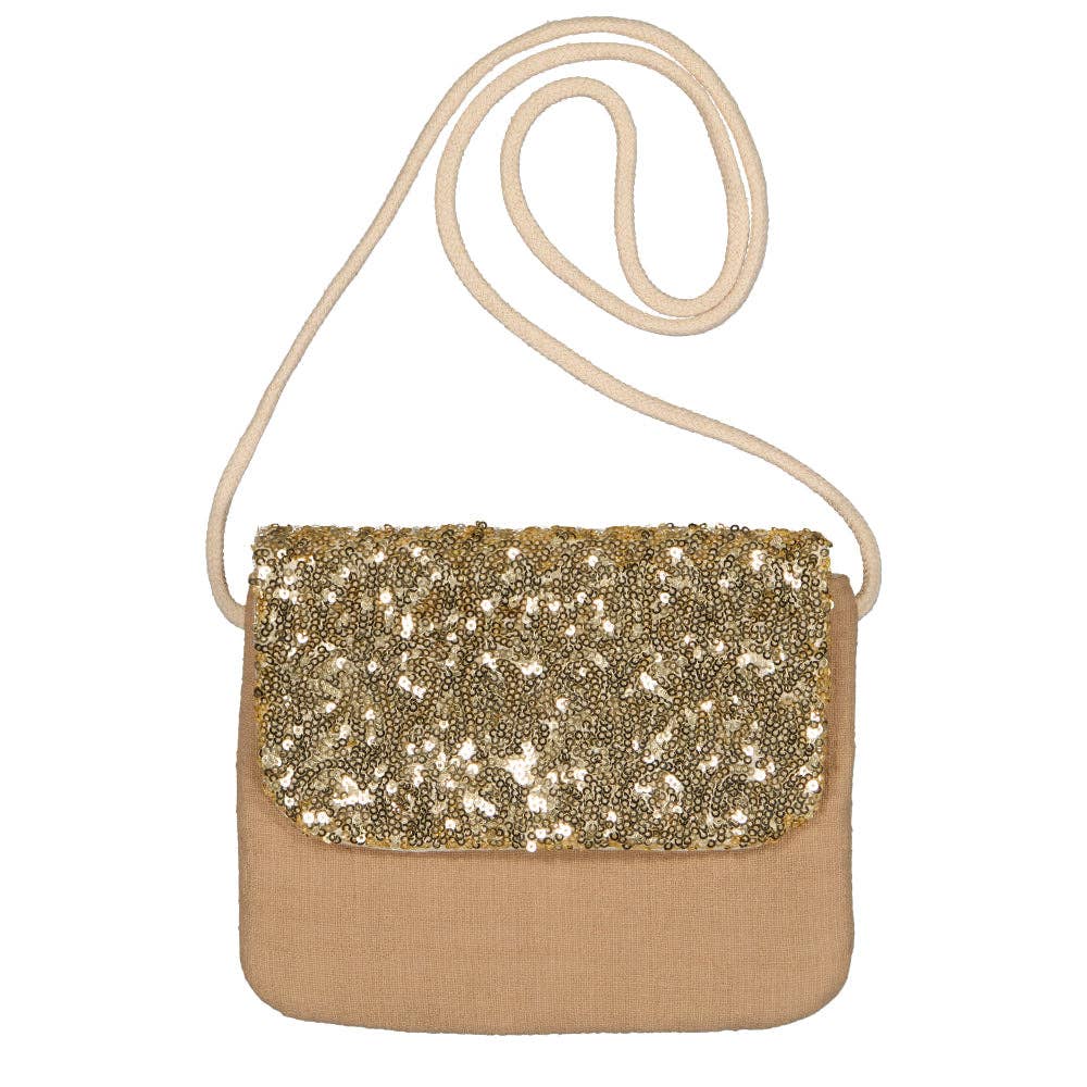 Sac à main -  Sequins dorés