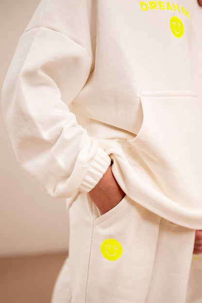 Jogging blanc unisexe – vue produit 3