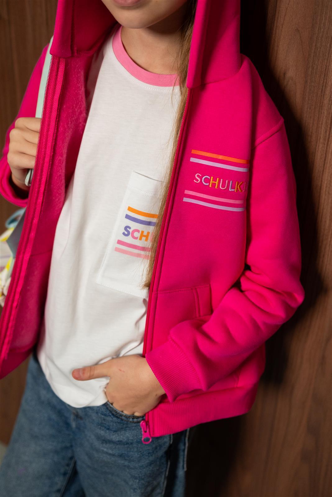 Sweat zippé Schulkind rose – vue produit 7