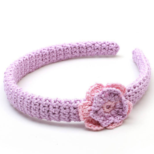 Serre-tête avec fleur - Violet clair