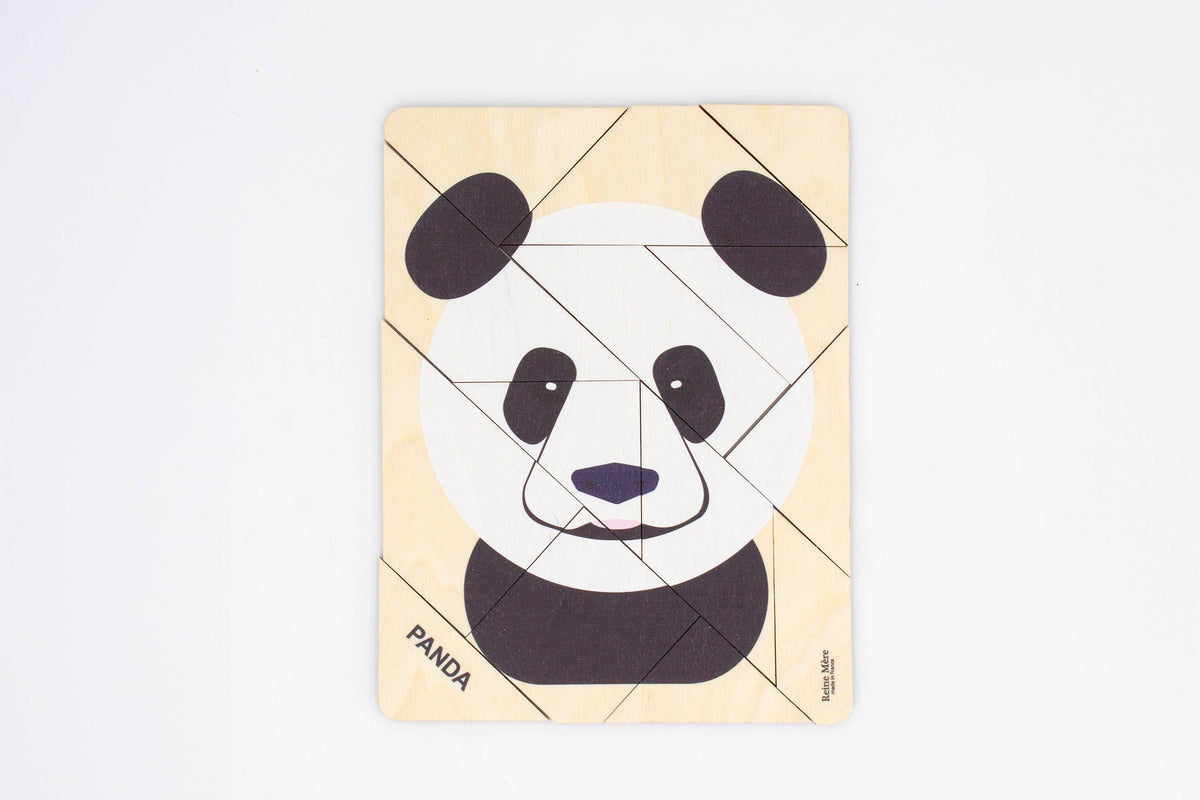 Tangram Panda en bois, 14 pièces – Reine Mère