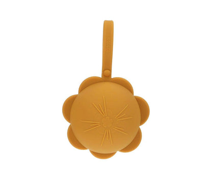 Porte-sucette en silicone Fleur moutarde