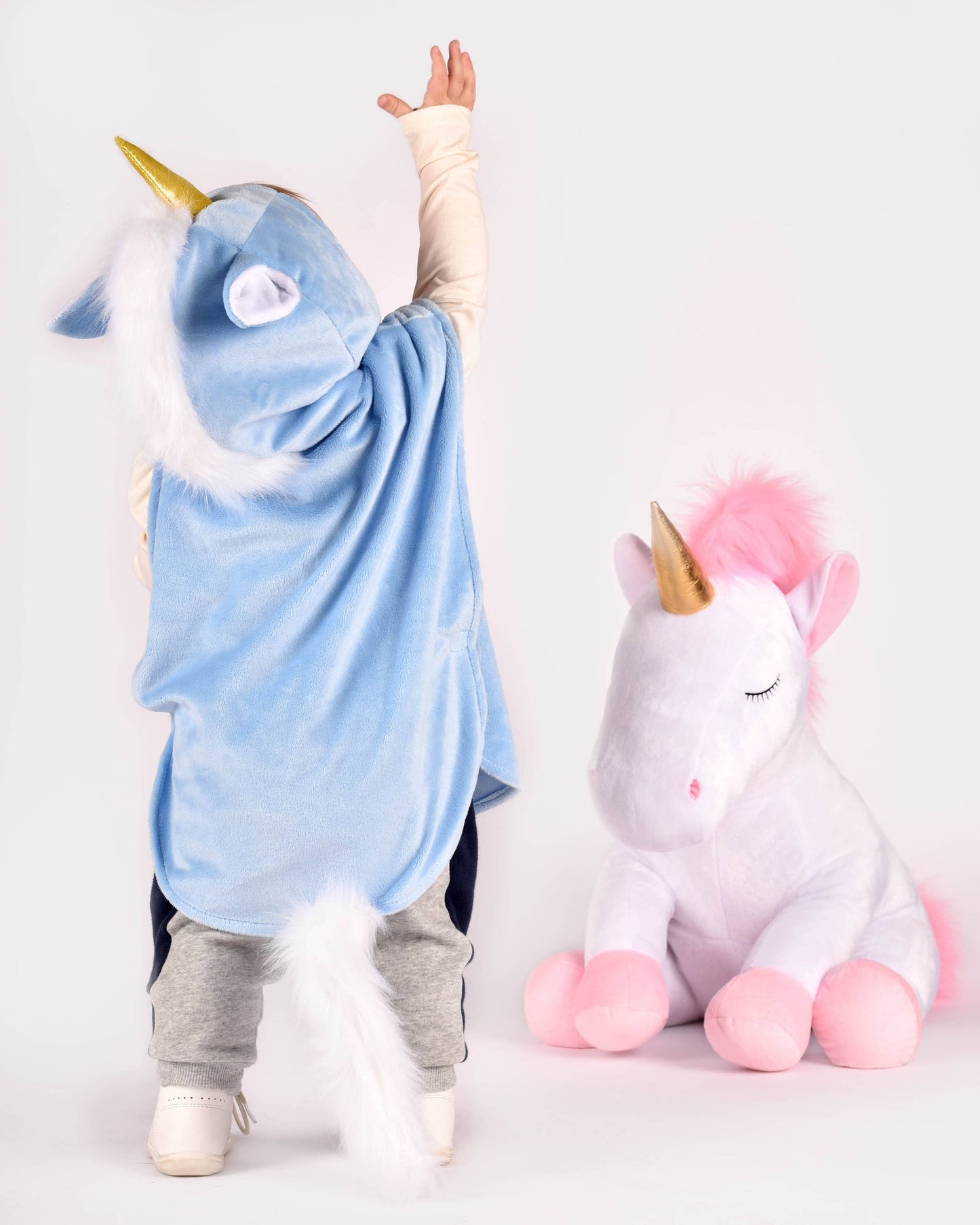 Mini cape licorne bleue 86-110 cl 1-4 ans