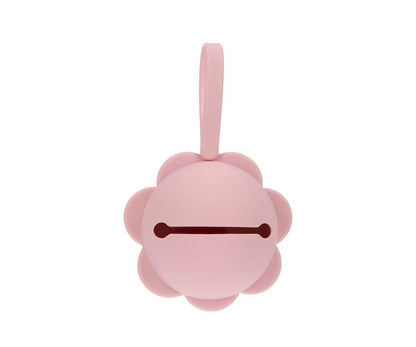 Porte-sucette en silicone Fleur rose