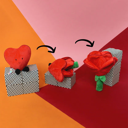 Peluche réversible Cœur/Fleur rouge – Flipetz – vue 2