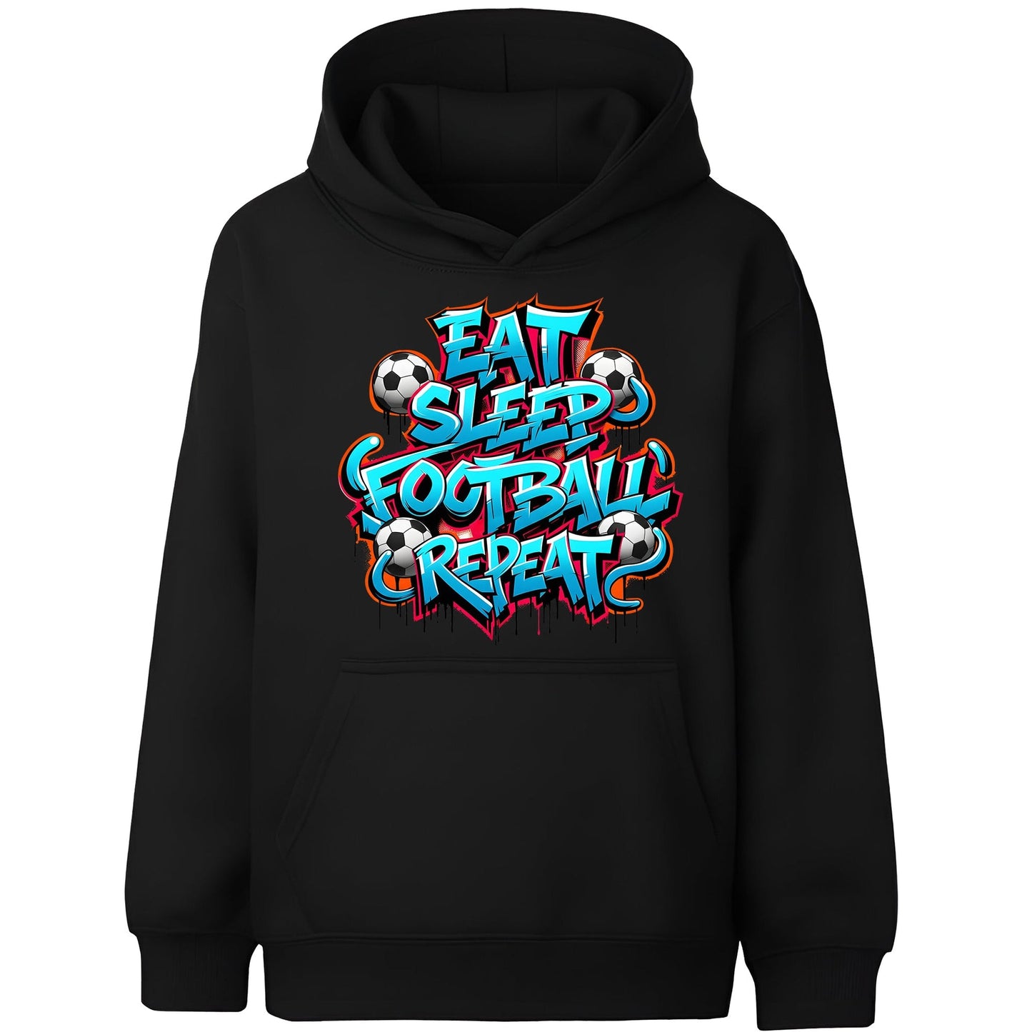 Sweat à capuche gymnastique – Fringoo gaming noir for Boys Cotton Rich Soft Hooded – EatFootball noir