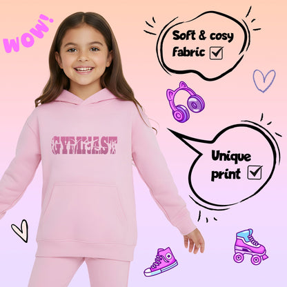 Sweat à capuche gymnastique – Fringoo Gymnastic for Cotton Rich Soft Hooded – Gymnast rose