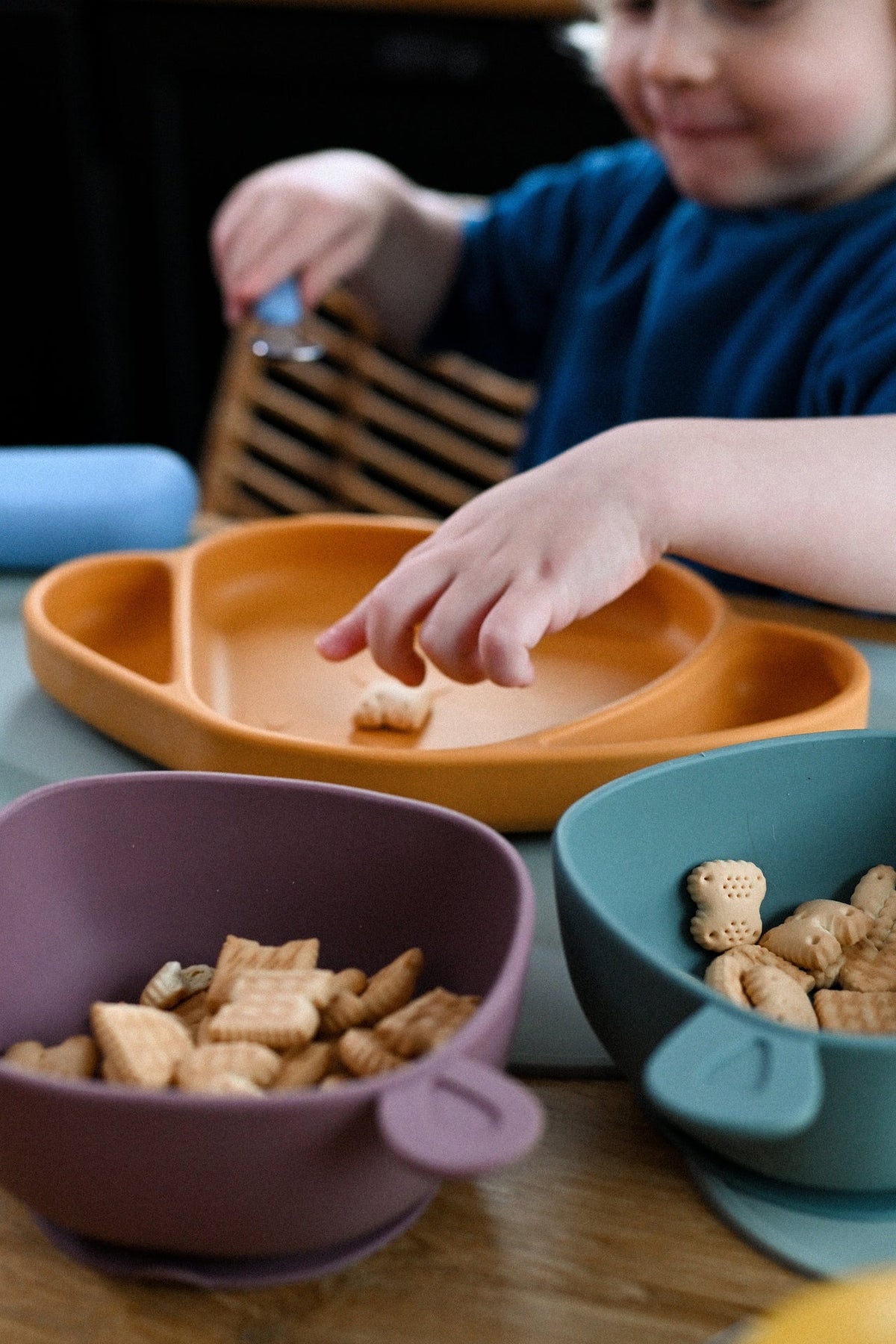 Bol à manger Lili l'ourse silicone Océan