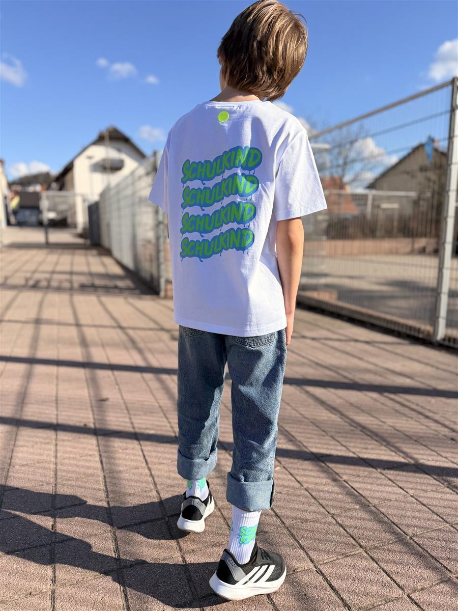 T-shirt Schulkind Graffiti vert – vue produit 4
