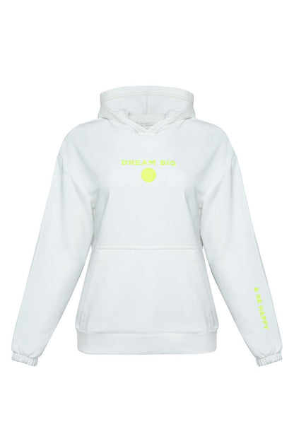 Sweat à capuche blanc unisexe – vue produit 3