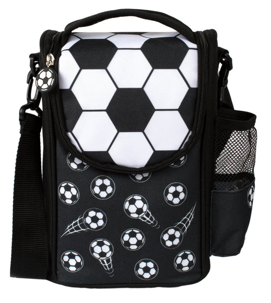 Sac repas avec bandoulière – Strap Lunch Bags – football noir