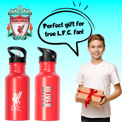 Gourde en acier inoxydable avec paille – Liverpool FC Metal 500ml