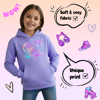 Sweat à capuche gymnastique – Fringoo Gymnastic for Cotton Rich Soft Hooded – Love Gymnastic violet
