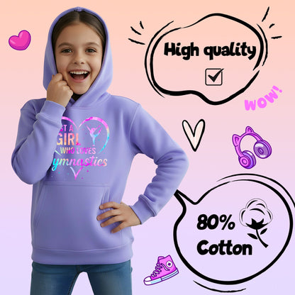 Sweat à capuche gymnastique – Fringoo Gymnastic for Cotton Rich Soft Hooded – Love Gymnastic violet