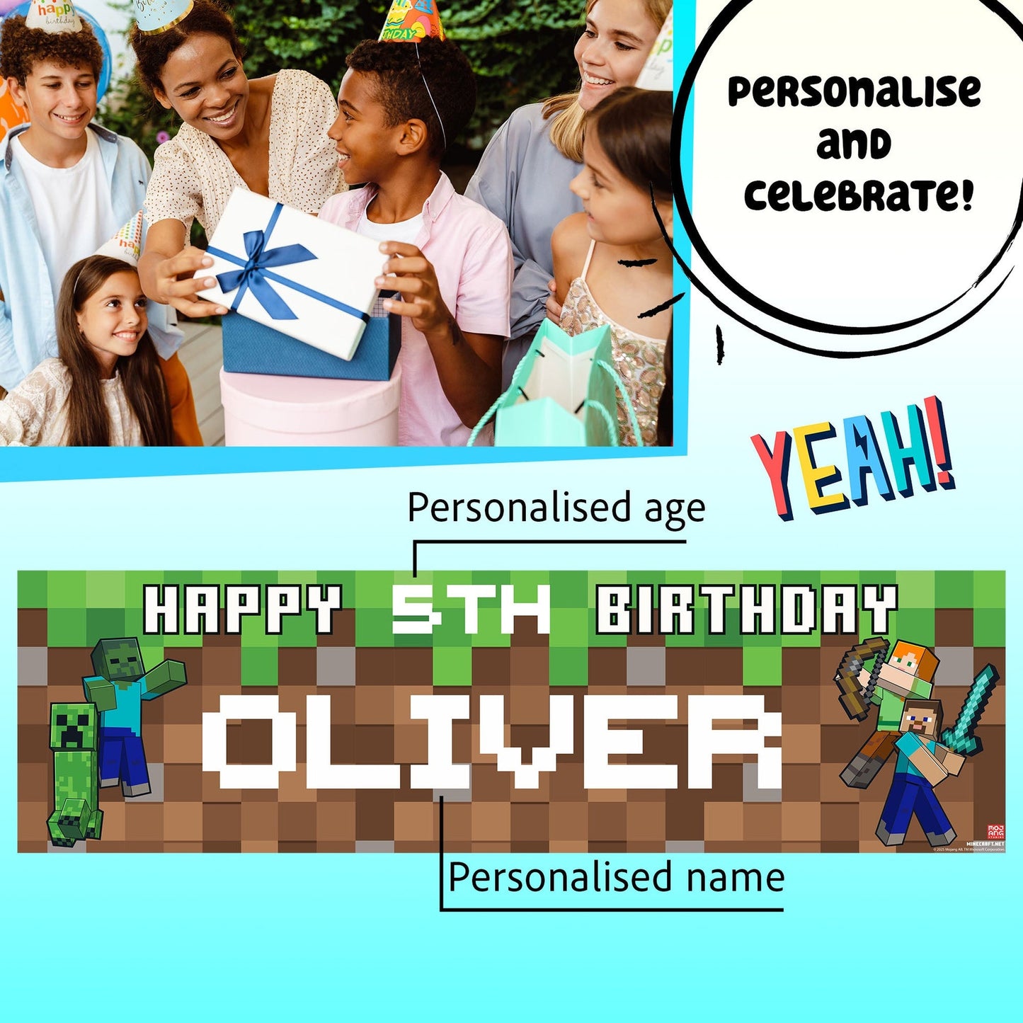 Bannière d’anniversaire – Minecraft