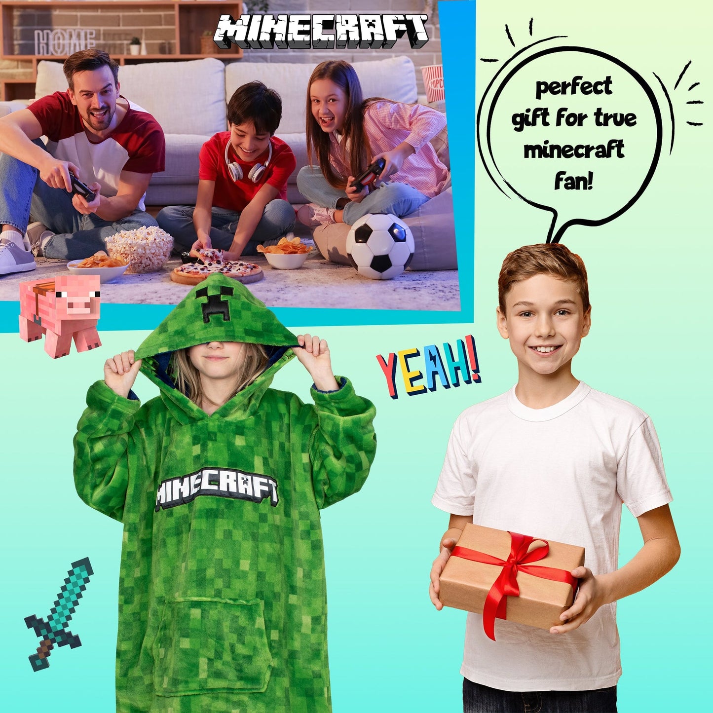 Sweat à capuche Minecraft – Oversized Blanket