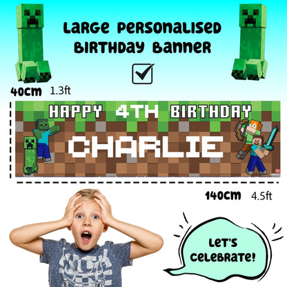 Bannière d’anniversaire – Minecraft