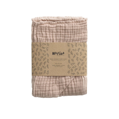 Sortie de bain bébé en mousseline bio Poudre - Natruba