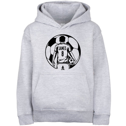 Sweat à capuche football – Fringoo football gris for Boys Cotton Rich Soft Hooded – football Ball Boys gris