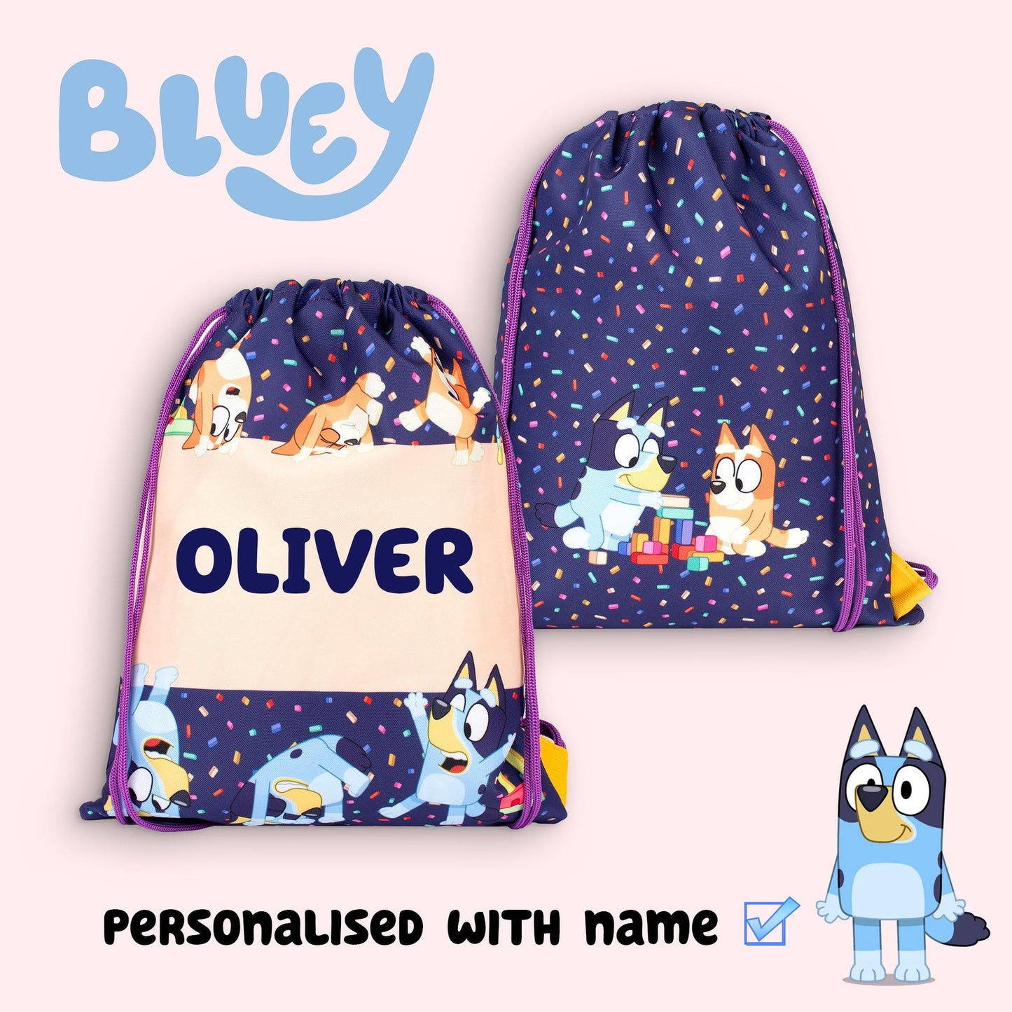 Official Bluey Sac à cordon | enfant PE Sac