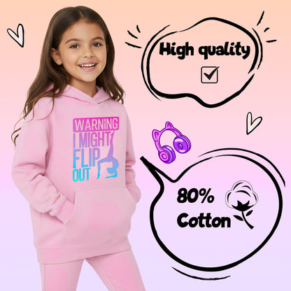 Sweat à capuche gymnastique – Fringoo Gymnastic for Cotton Rich Soft Hooded – Gymnastic Flip out- rose