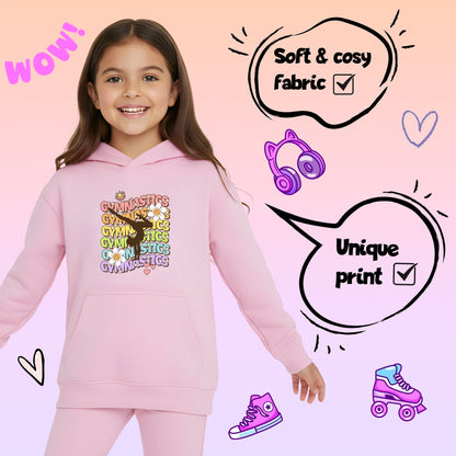 Sweat à capuche gymnastique – Fringoo Gymnastic for Cotton Rich Soft Hooded – Gymnastic Daisy- rose