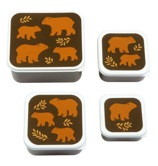 Pack de 4 Boîtes à Goûter et Déjeuner - Ours