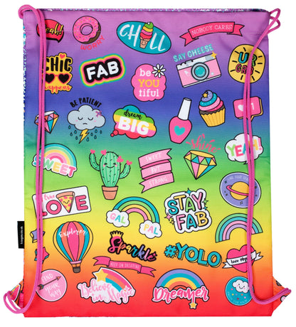 À sequins Drawstring Sac à dos – Good Vibes