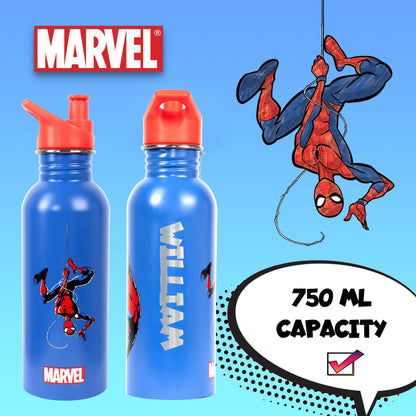 Acier inoxydable Spider-Man bleu Bottle