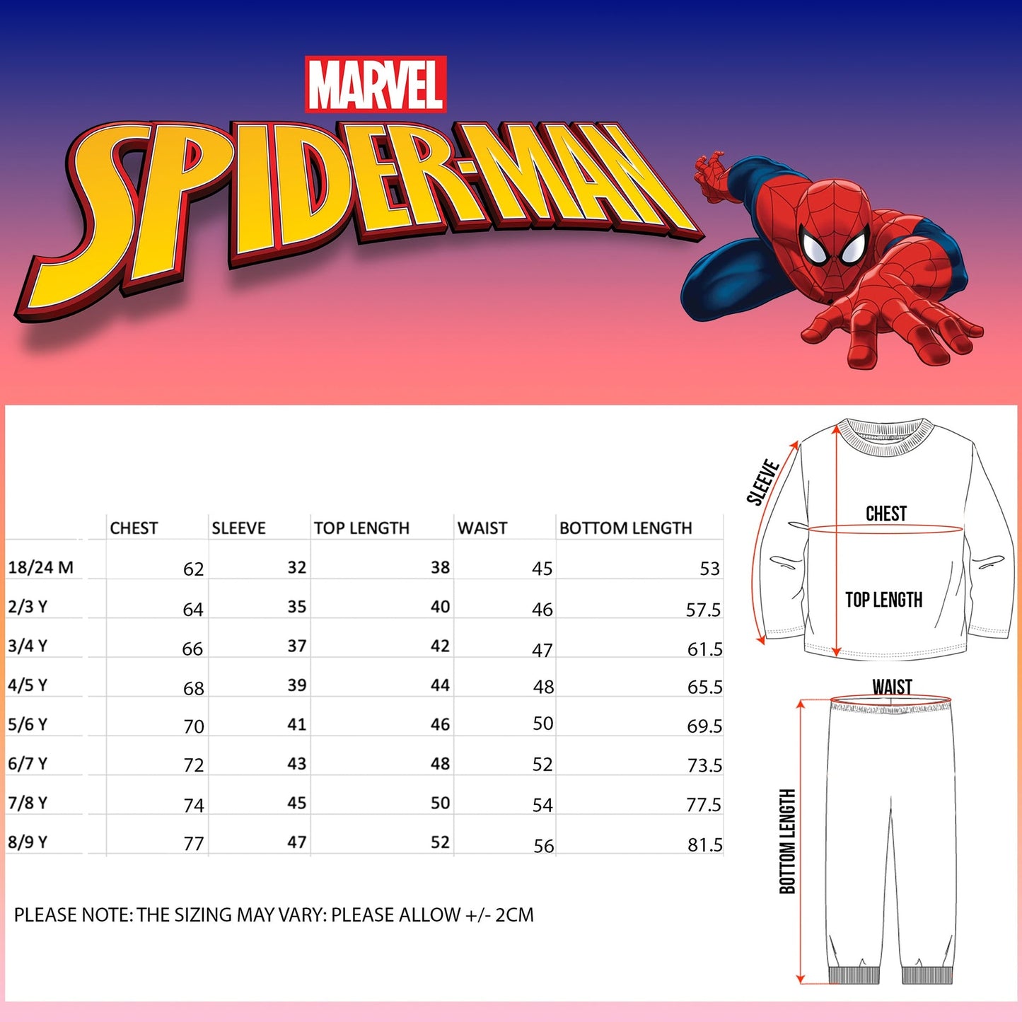Pyjama – Marvel Spider-Man Initial