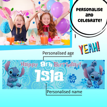 Bannière d’anniversaire – Disney Stitch for Girls