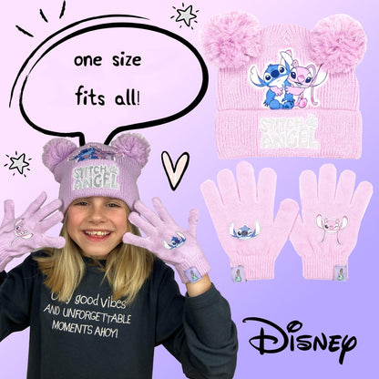 Ensemble bonnet et gants – Disney Lilo & Stitch Winter Set for Girls