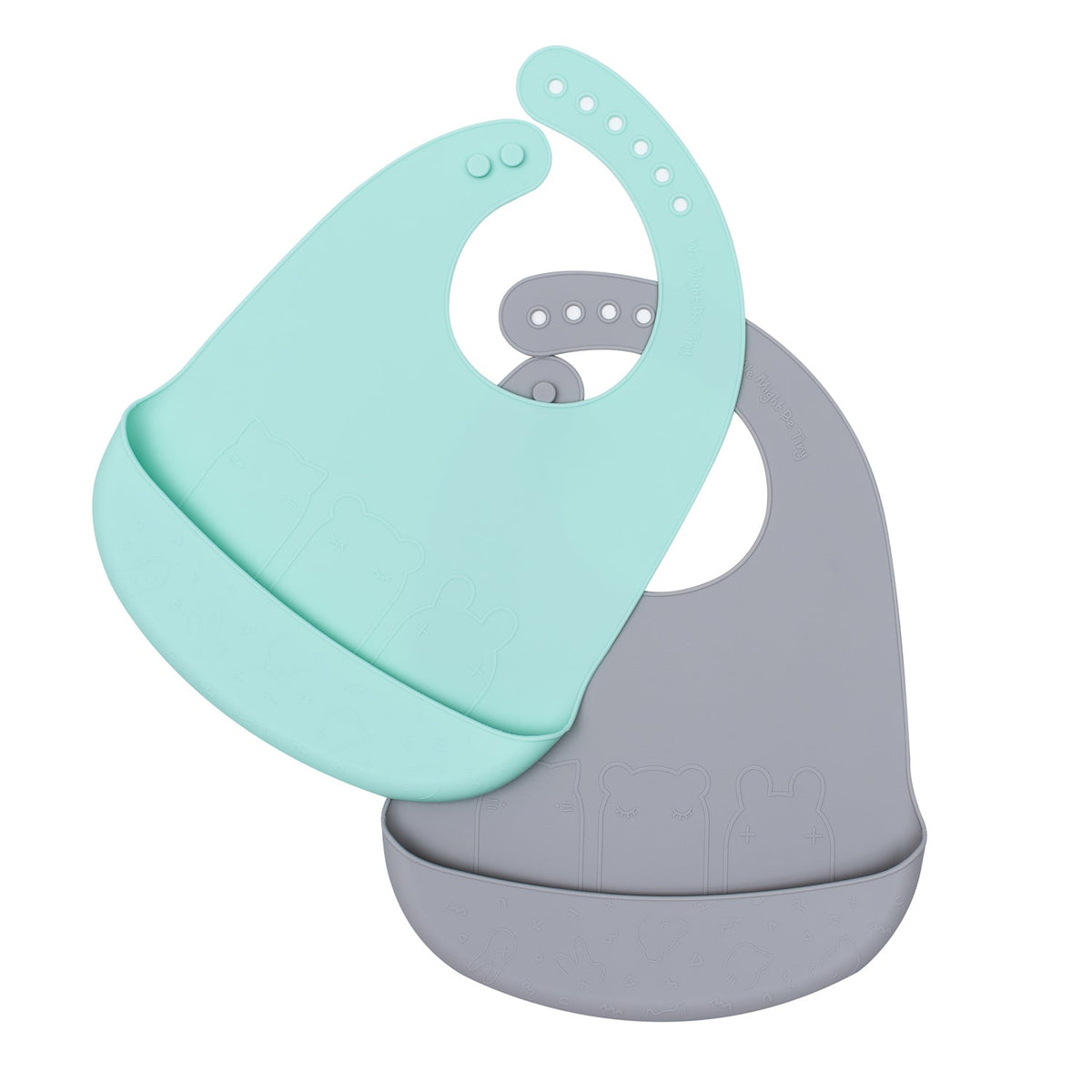 Lot de 2 Bavoirs Minty Green et Gris We Might Be Tiny