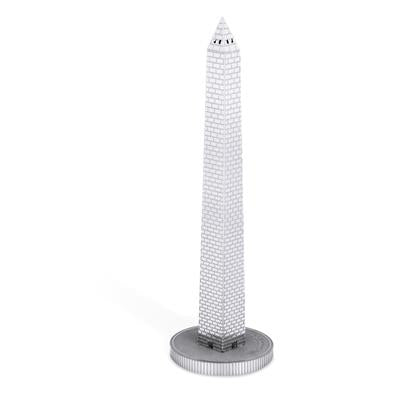 MetalEarth Architecture: MONUMENT DE WASHINGTON 11,8x3x2,9cm, maquette 3D en métal avec 1 feuille, sur carte 12x17cm, 14+