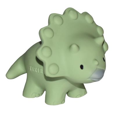 Tikiri: MON PREMIER DINOSAURE / TRICE 8,2cm, en caoutchouc naturel, avec grelot, avec carte, 0+