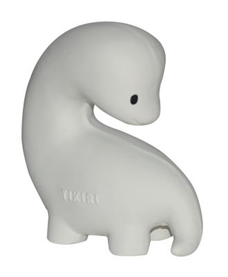 Tikiri: MON PREMIER DINOSAURE / BRACHI 9,5cm, en caoutchouc naturel, avec grelot, avec carte, 0+